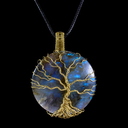 Wire Wrapped Tree of Life Pendant- Labradorite Stone- TL1 - Beaunique Boutique