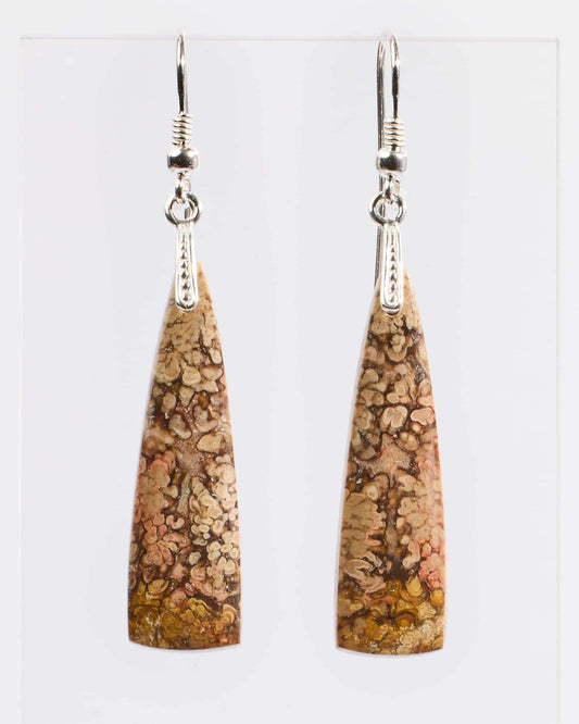 Earrings - Coral Fossil - 925 Silver Hardware - CF1